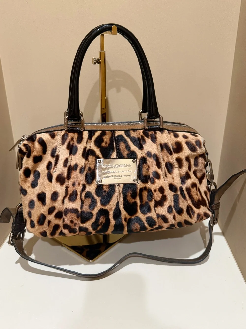 Dolce & Gabbana Miss Urbanette Calf Hair Leopard 🐆 Print Satchel